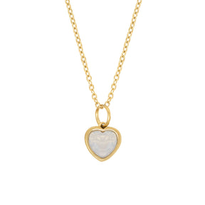 BohoMoon Stainless Steel Love Heart Birthstone Necklace