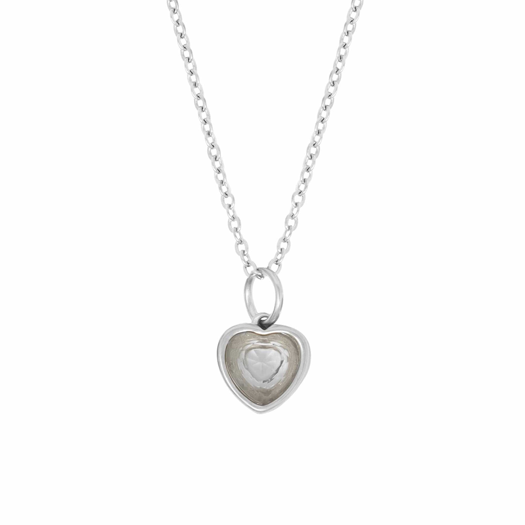 BohoMoon Stainless Steel Love Heart Birthstone Necklace