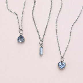 Bohomoon Stainless Steel Love Heart Birthstone Necklace