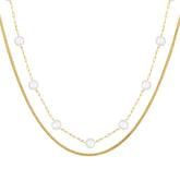 Bohomoon Stainless Steel Lydia Pearl Layered Necklace
