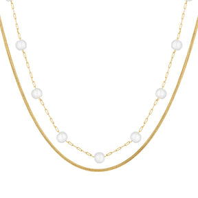 Bohomoon Stainless Steel Lydia Pearl Layered Necklace