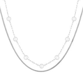 Bohomoon Stainless Steel Lydia Pearl Layered Necklace