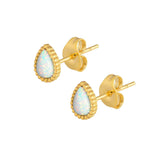 BohoMoon Stainless Steel Lynx Opal Stud Earrings Gold