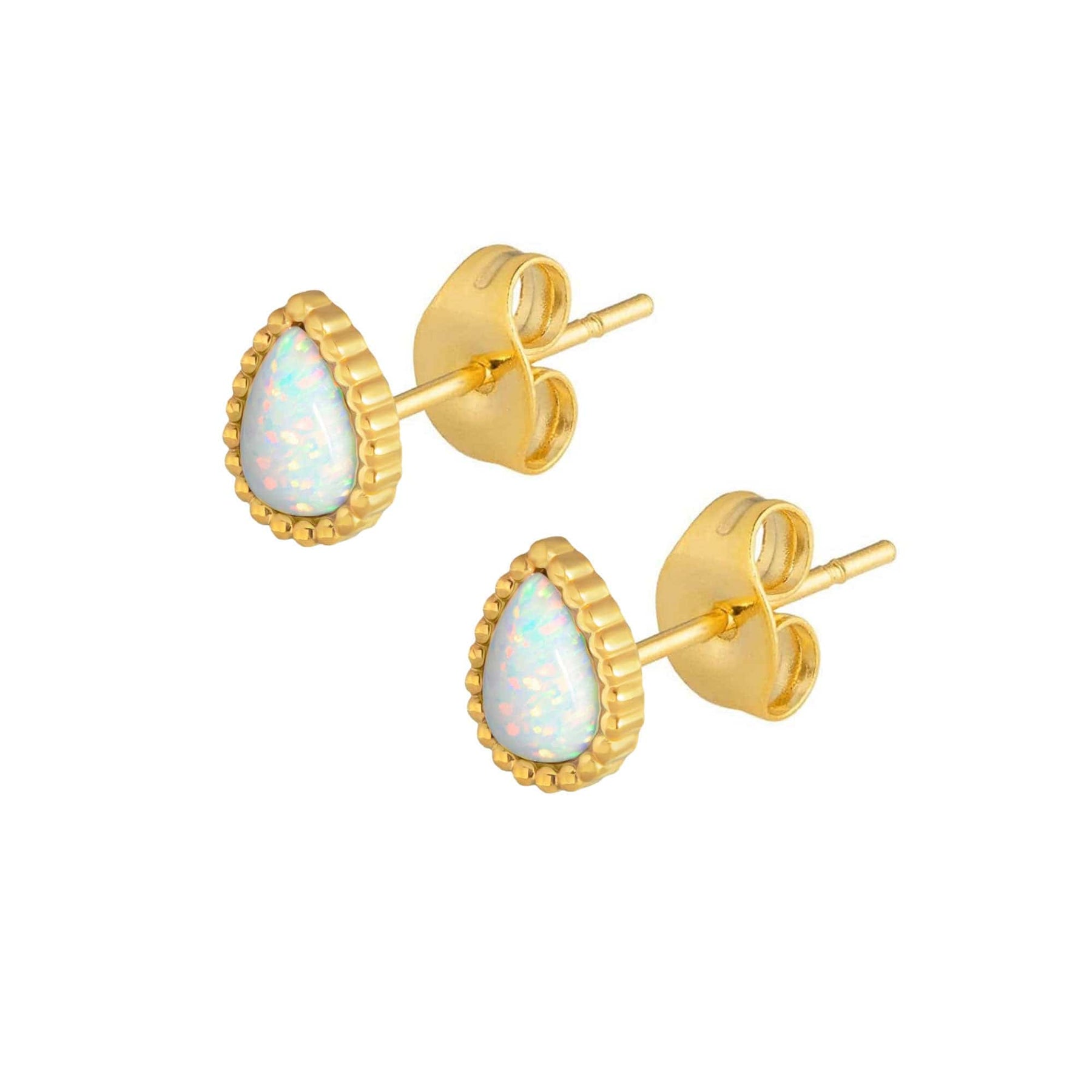 BohoMoon Stainless Steel Lynx Opal Stud Earrings Gold