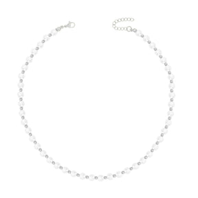 BohoMoon Stainless Steel Macy Pearl Necklace Silver