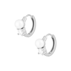 Bohomoon Stainless Steel Madeline Pearl Hoop Earrings