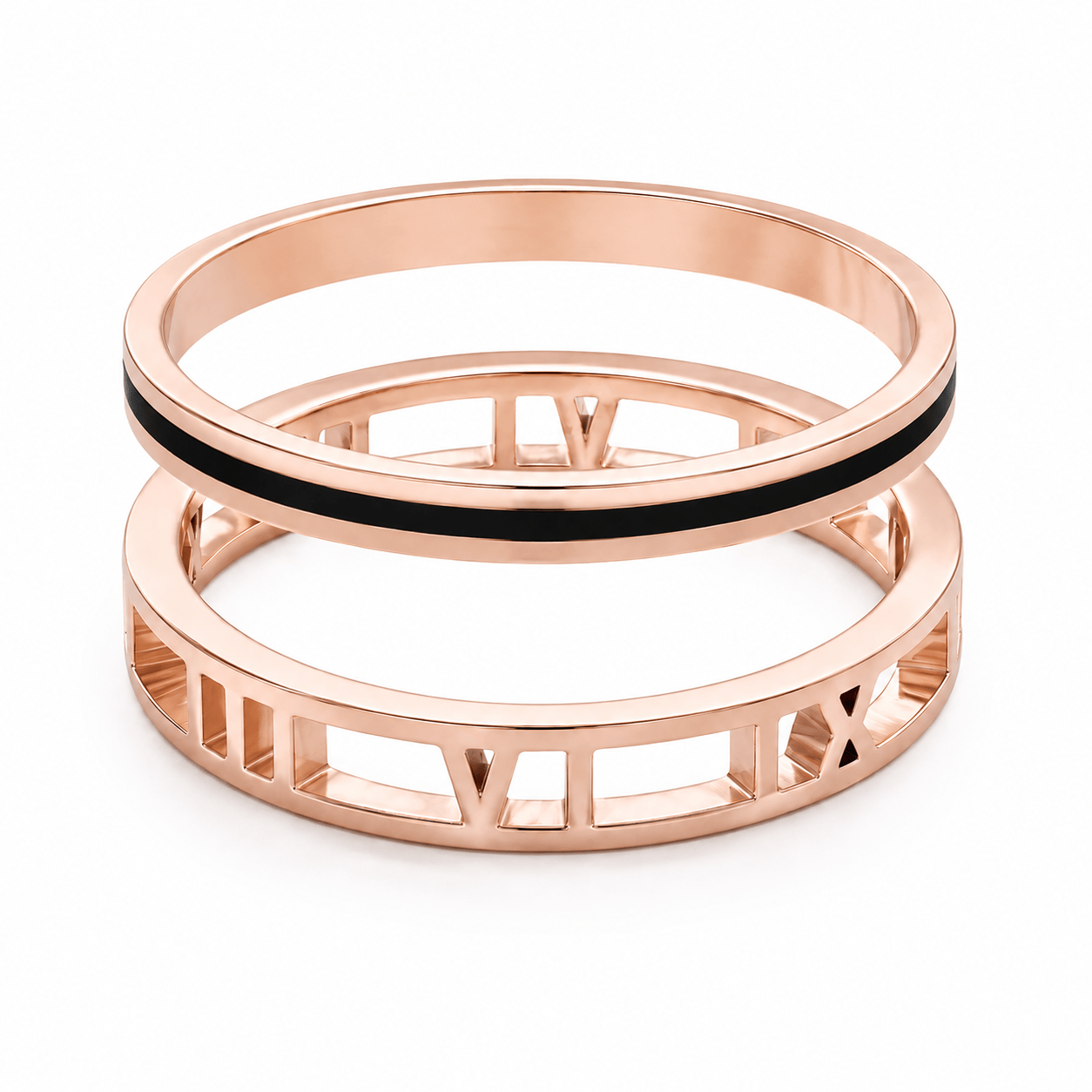 Bohomoon Stainless Steel Madison Ring Pair