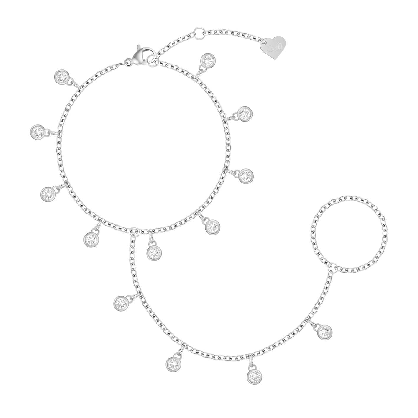 Bohomoon Stainless Steel Manhattan Hand Chain Bracelet