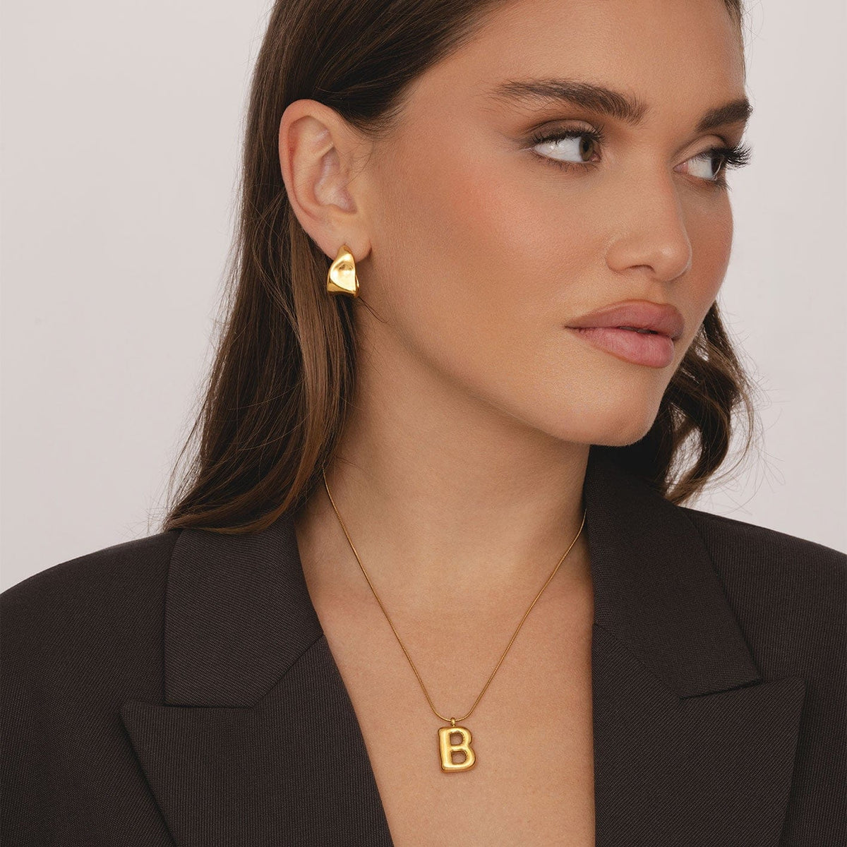 Bohomoon Stainless Steel Maple Initial Necklace