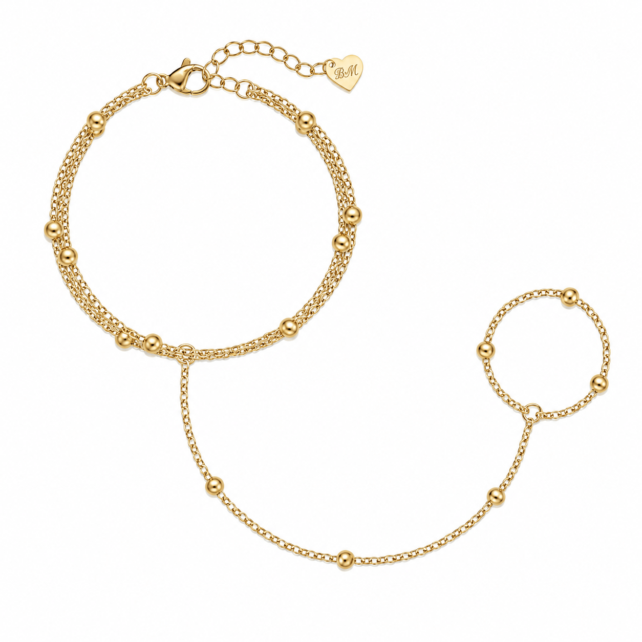 Bohomoon Stainless Steel Maude Hand Chain Bracelet