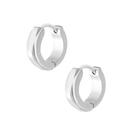 BOHOMOON Stainless Steel Maui Huggie Hoop Earrings Silver