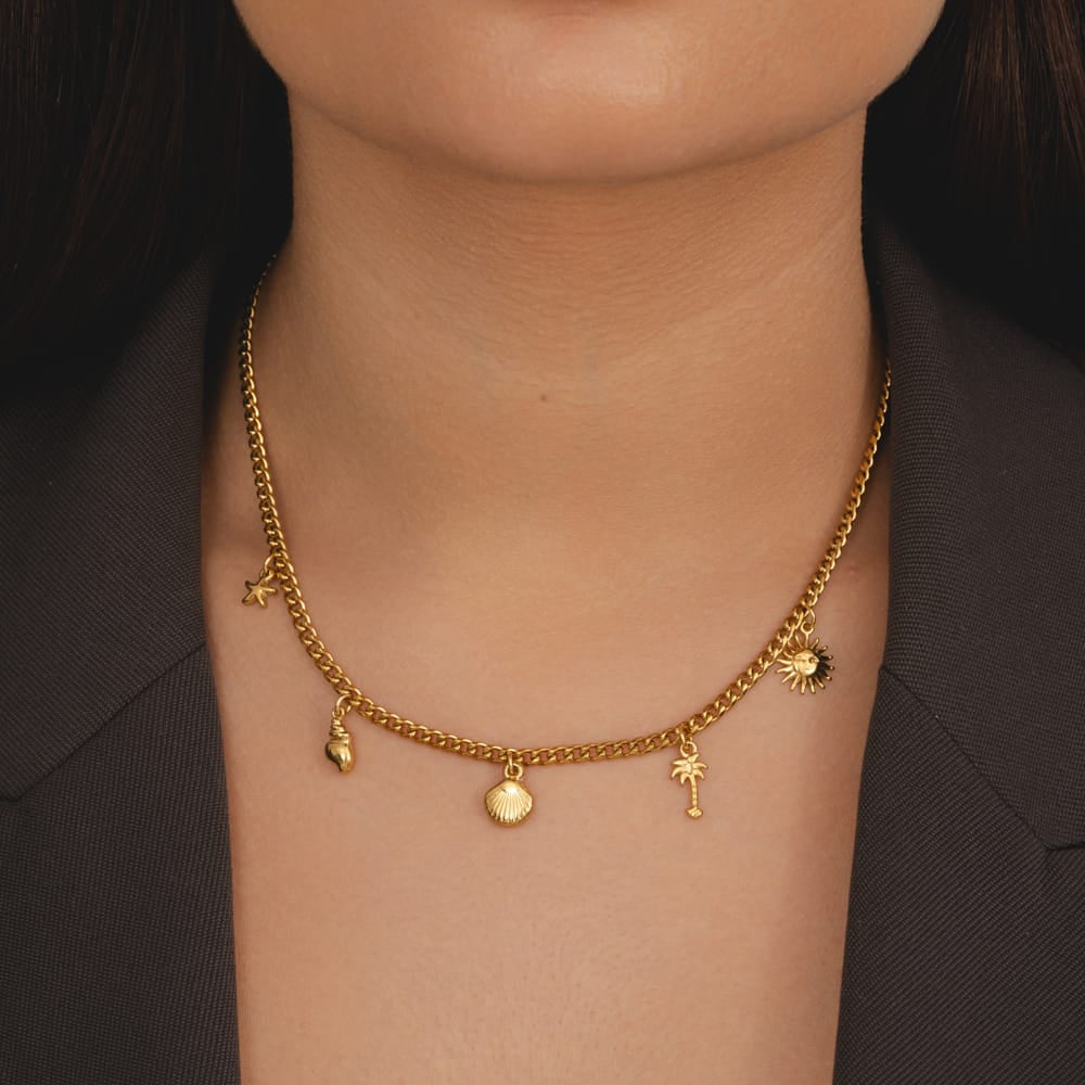 Bohomoon Stainless Steel Mediterranean Charm Necklace