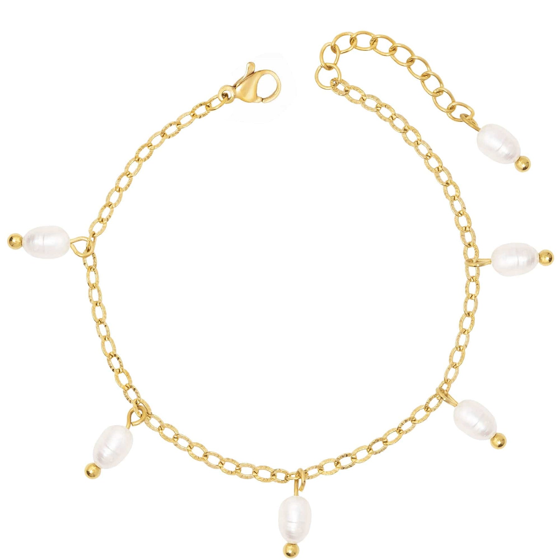 BohoMoon Stainless Steel Milly Pearl Bracelet Gold