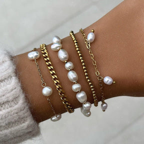 BohoMoon Stainless Steel Milly Pearl Bracelet