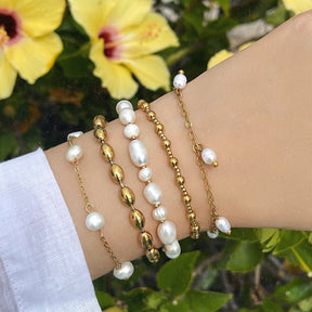 BohoMoon Stainless Steel Milly Pearl Bracelet