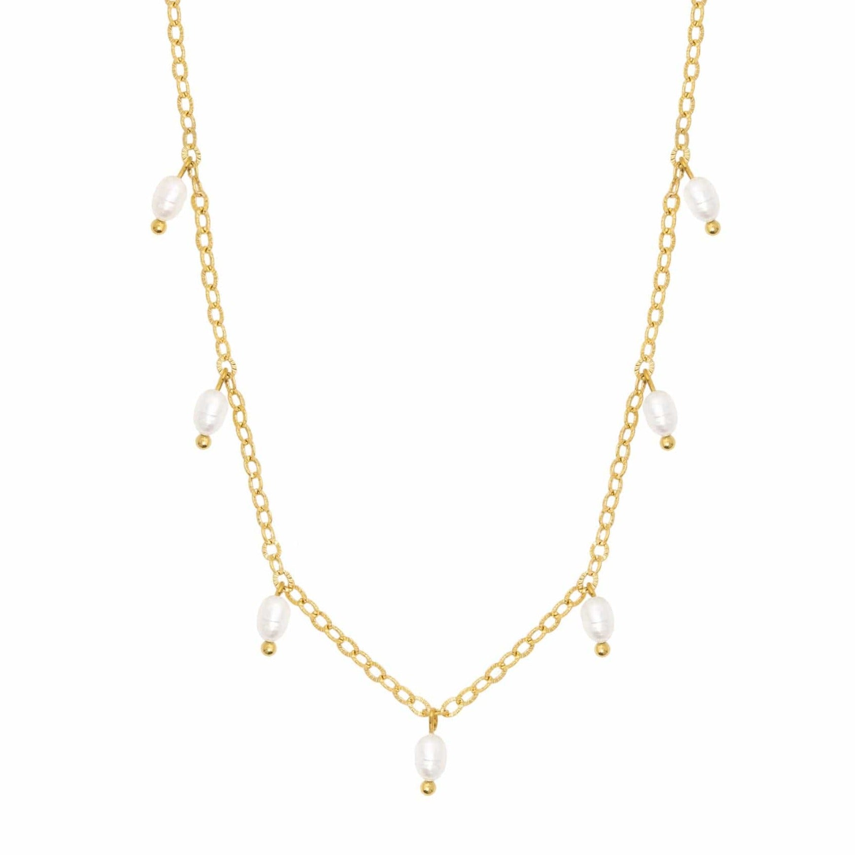 BohoMoon Stainless Steel Milly Pearl Necklace Gold