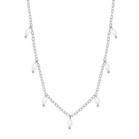 BohoMoon Stainless Steel Milly Pearl Necklace Silver