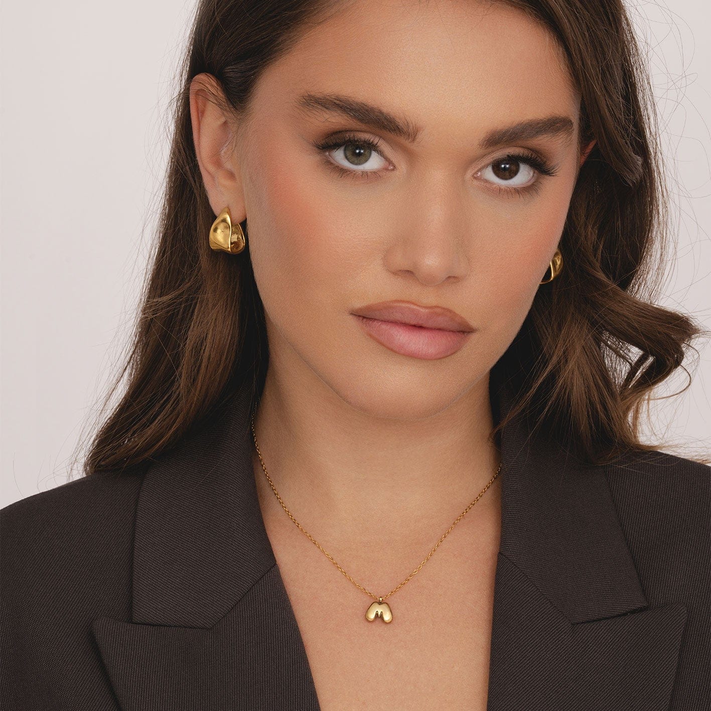 Bohomoon Stainless Steel Mini Bubble Initial Necklace