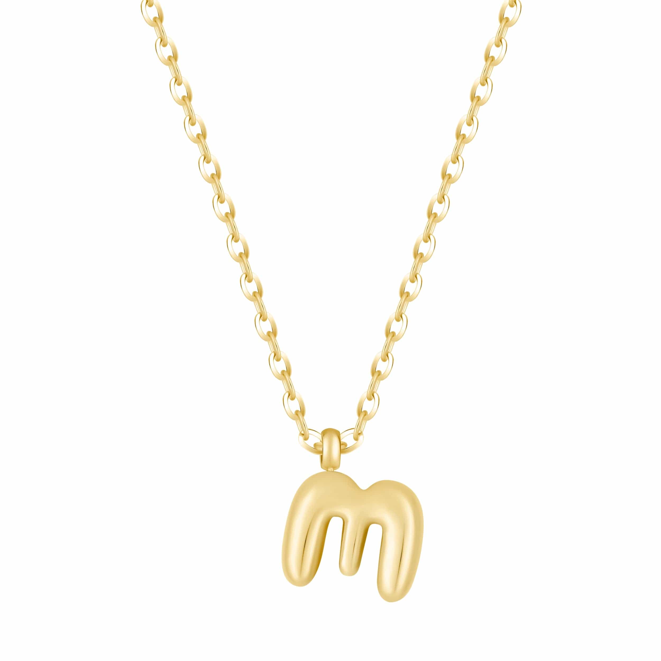 Bohomoon Stainless Steel Mini Bubble Initial Necklace