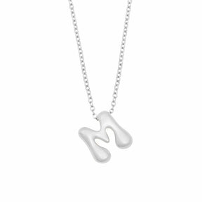 Bohomoon Stainless Steel Molten Initial Necklace