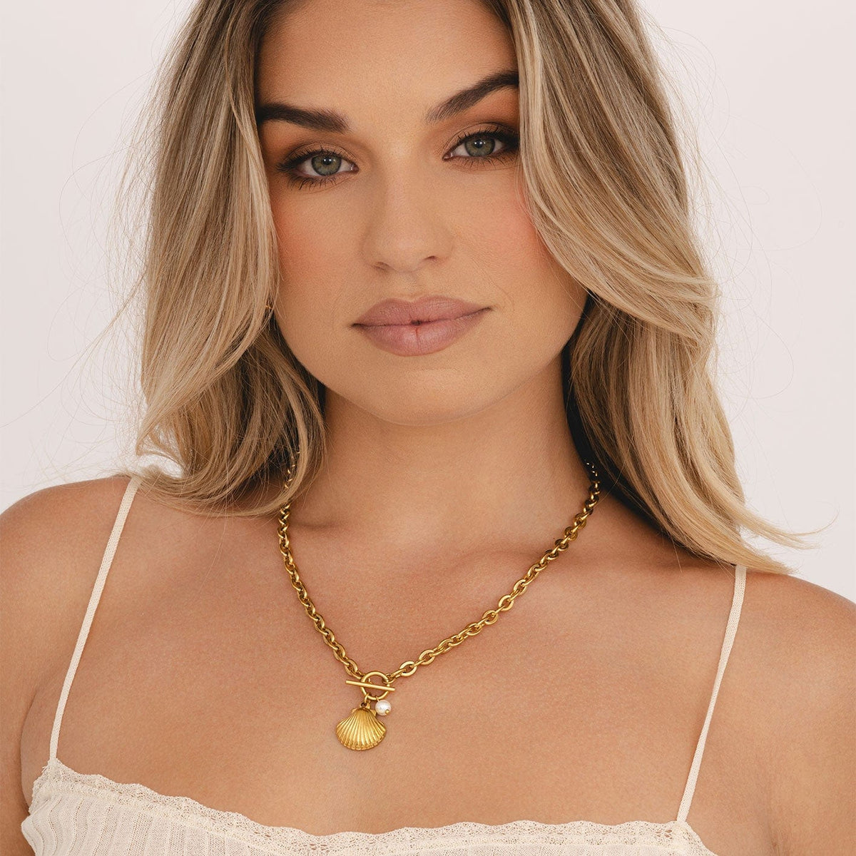 Bohomoon Stainless Steel Monaco Pearl TBar Necklace