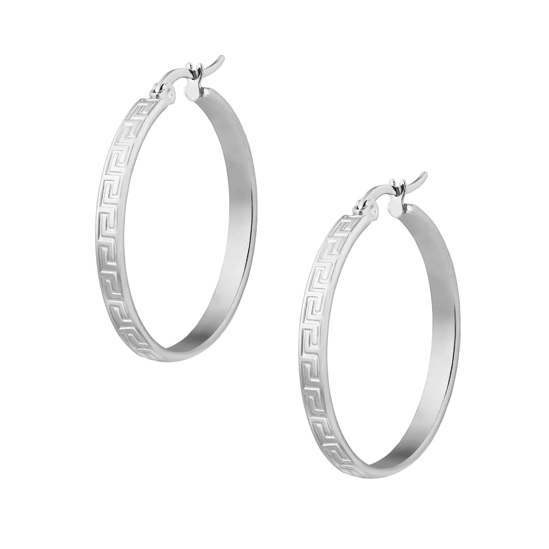 BohoMoon Stainless Steel Morocco Hoop Earrings Silver