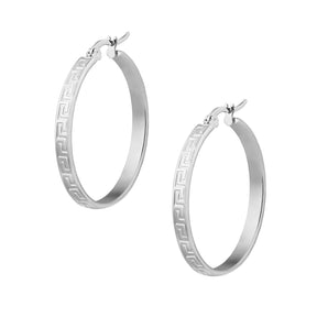 BohoMoon Stainless Steel Morocco Hoop Earrings Silver