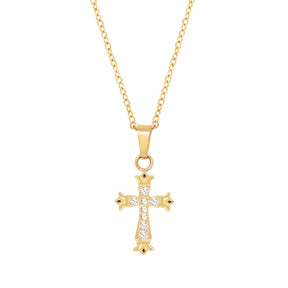 BohoMoon Stainless Steel Natalya Cross Necklace Gold