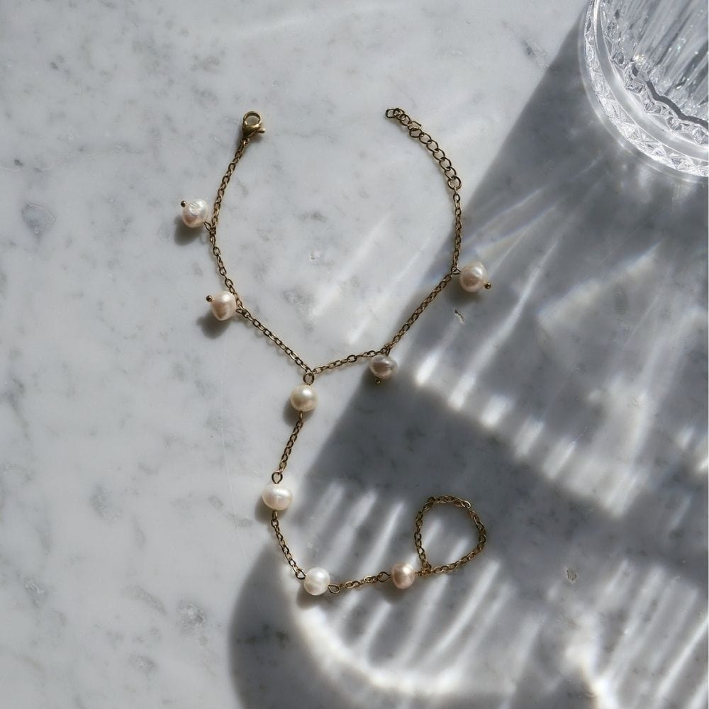 Bohomoon Stainless Steel Nori Hand Chain Bracelet