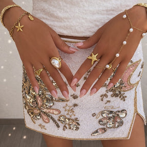 Bohomoon Stainless Steel Nori Hand Chain Bracelet