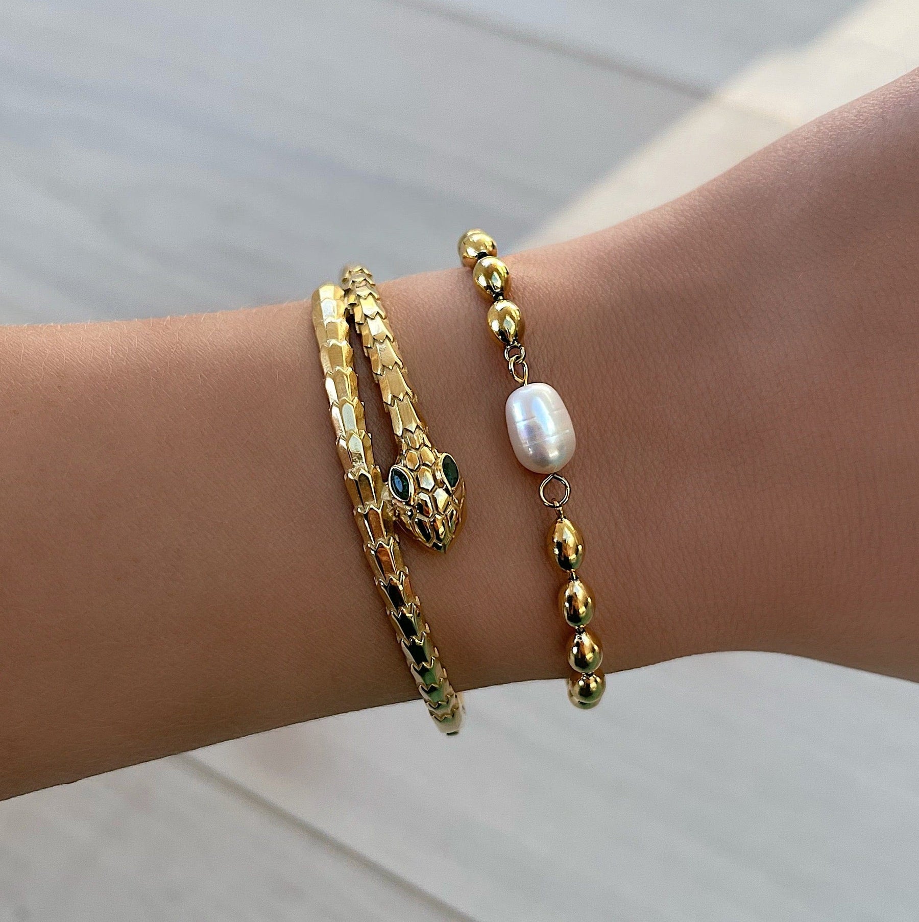 BohoMoon Stainless Steel Olivia Pearl Bracelet