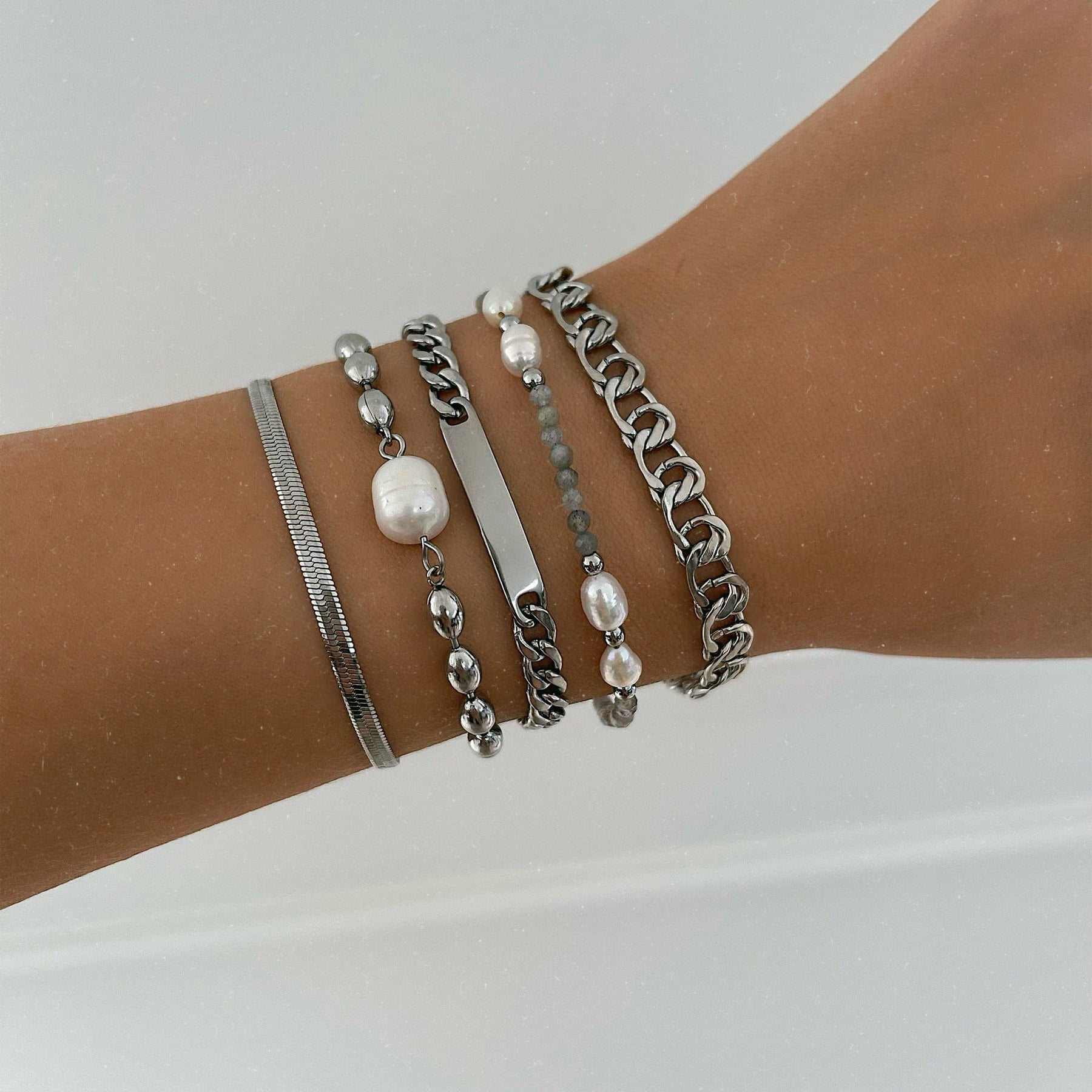 BohoMoon Stainless Steel Olivia Pearl Bracelet