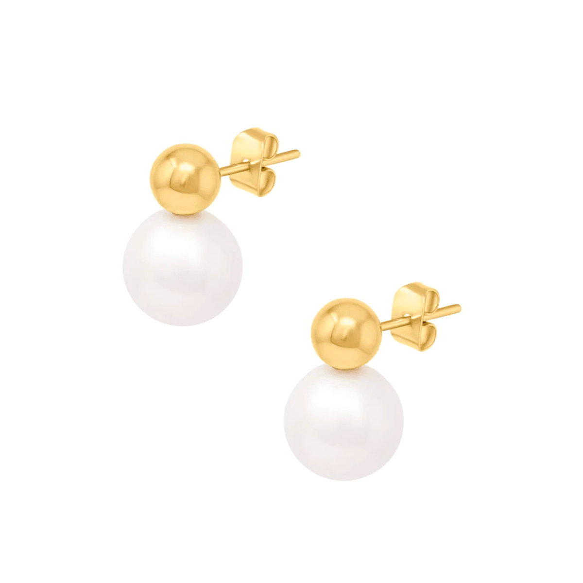 BohoMoon Stainless Steel Ontario Pearl Stud Earrings