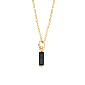 BohoMoon Stainless Steel Onyx Necklace Gold