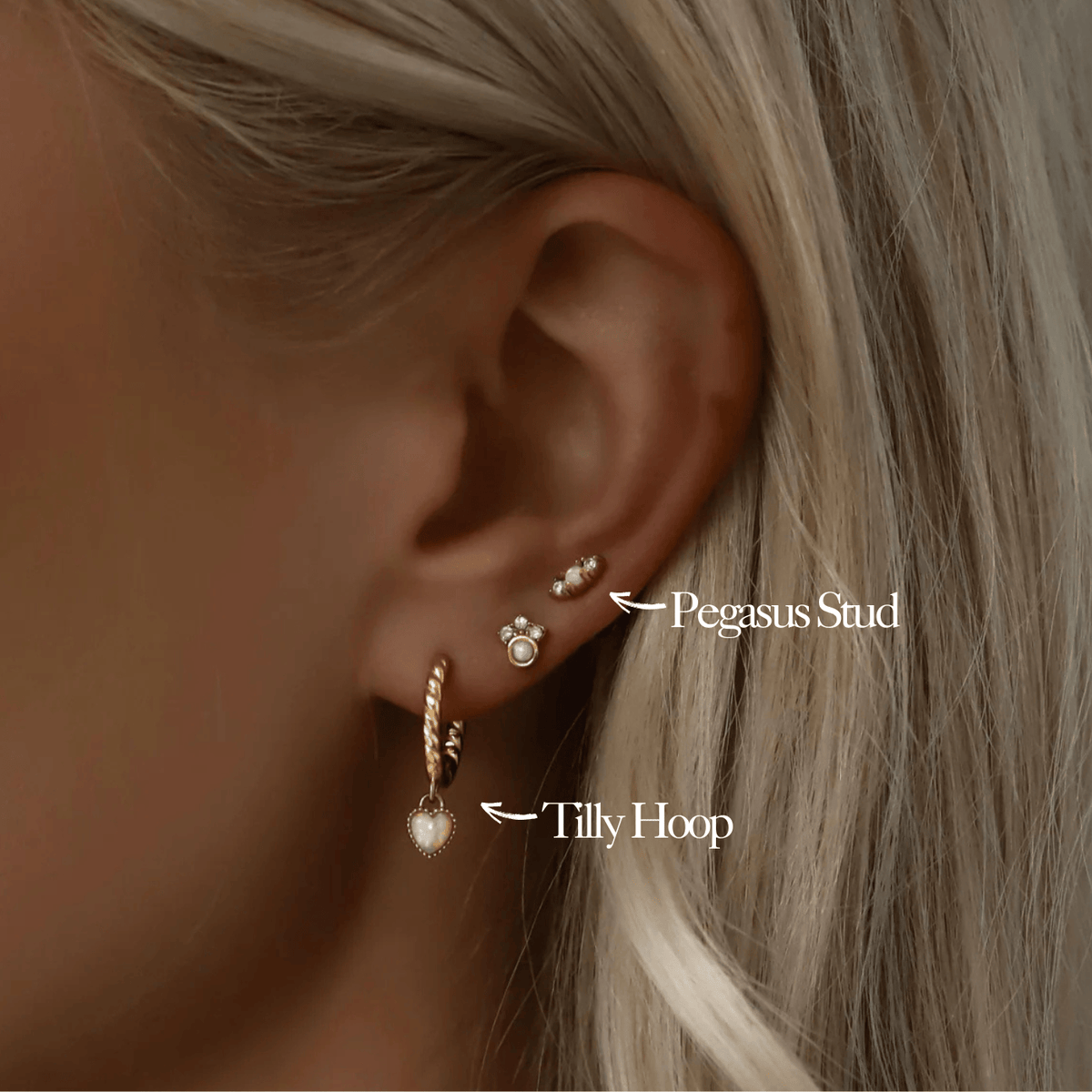 Bohomoon Stainless Steel Opal Earring Set