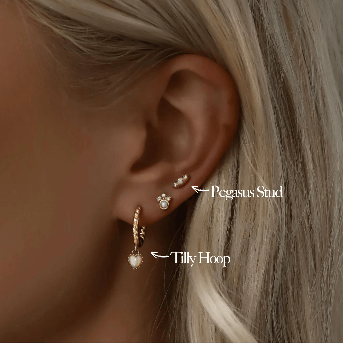 Bohomoon Stainless Steel Opal Earring Set