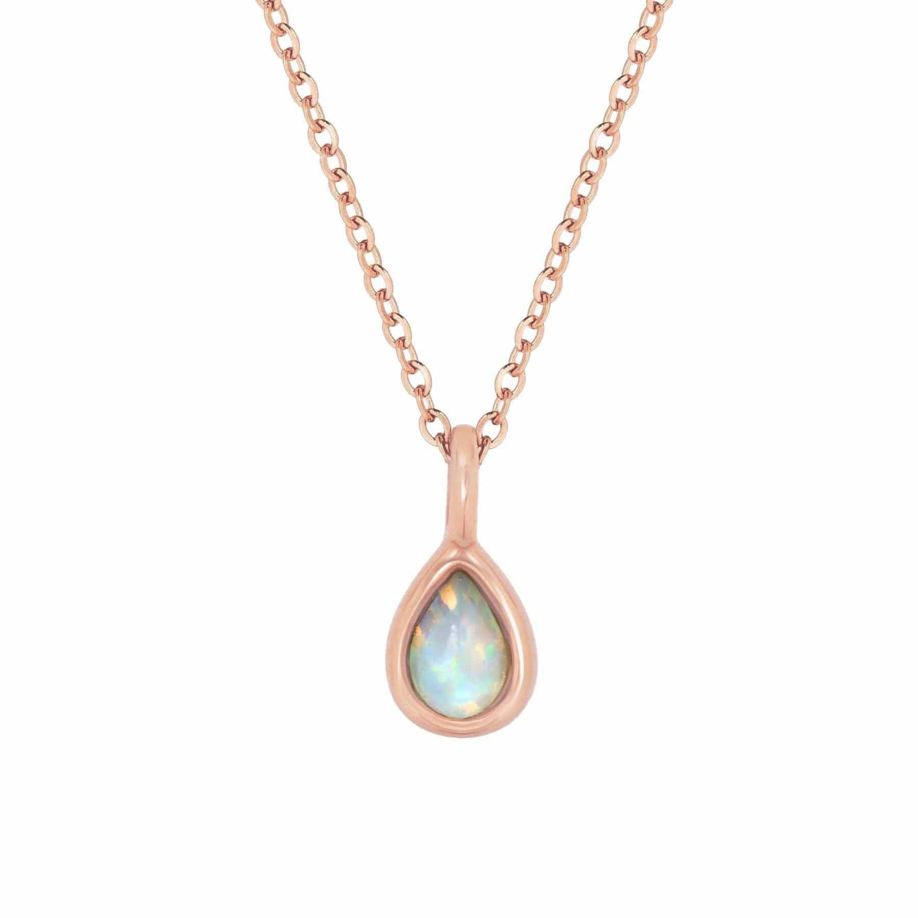 BohoMoon Stainless Steel Orla Opal Necklace Rose Gold