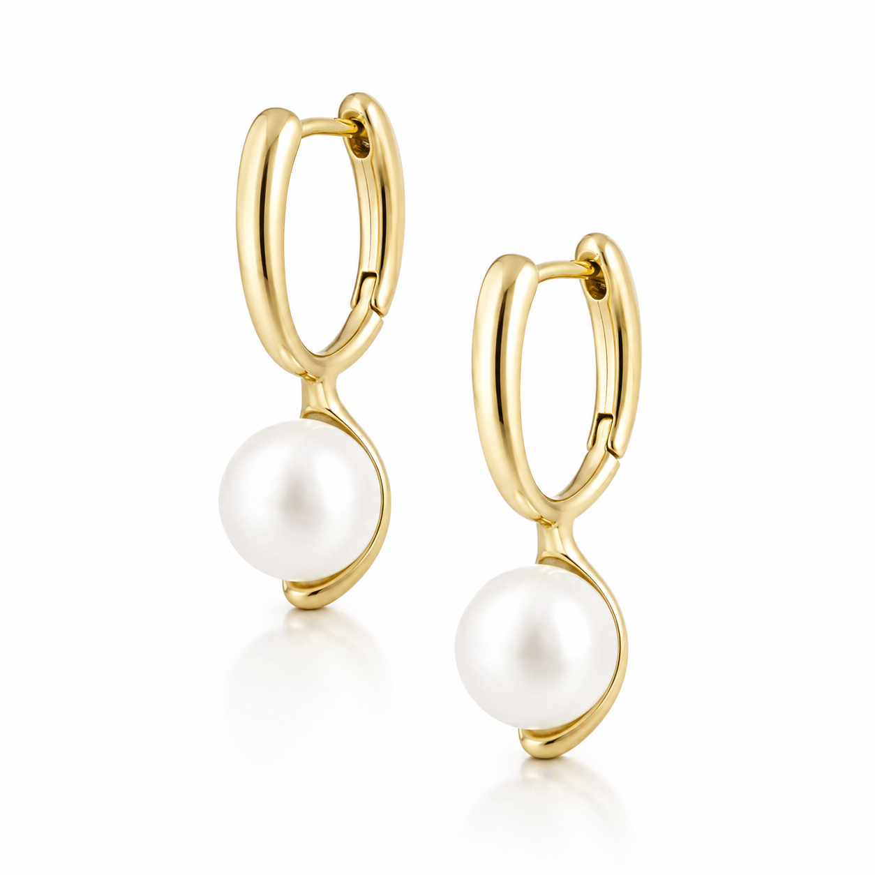 Bohomoon Stainless Steel Oscar Pearl Hoop Earrings