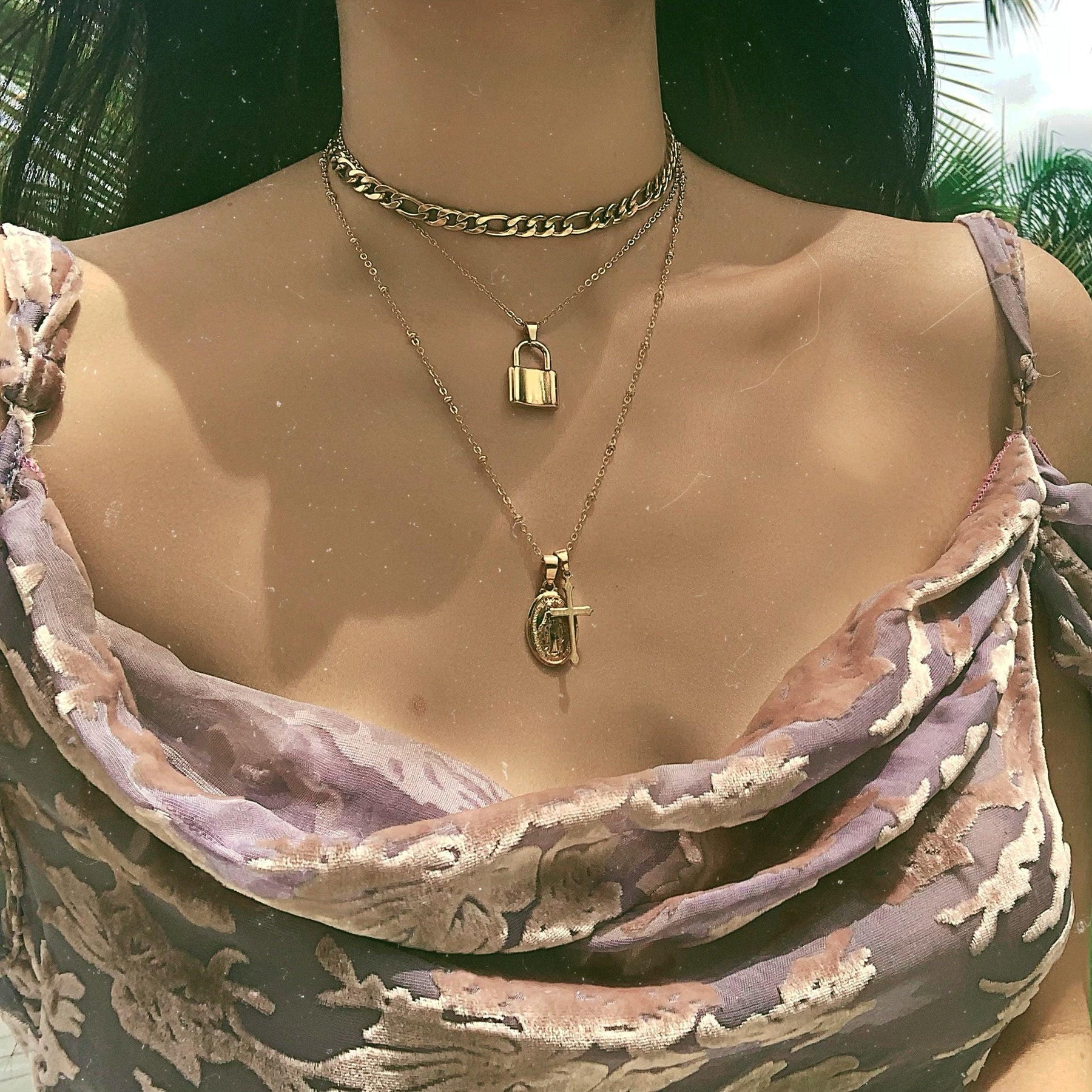 BohoMoon Stainless Steel Padlock Choker / Necklace