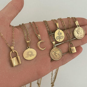 BohoMoon Stainless Steel Padlock Choker / Necklace