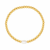 BohoMoon Stainless Steel Palm Springs Pearl Bracelet Gold