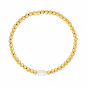 BohoMoon Stainless Steel Palm Springs Pearl Bracelet Gold