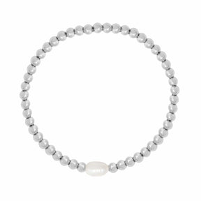 BohoMoon Stainless Steel Palm Springs Pearl Bracelet Silver