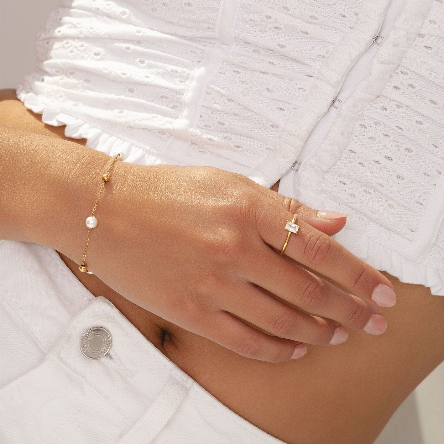 Bohomoon Stainless Steel Paradise Pearl Bracelet