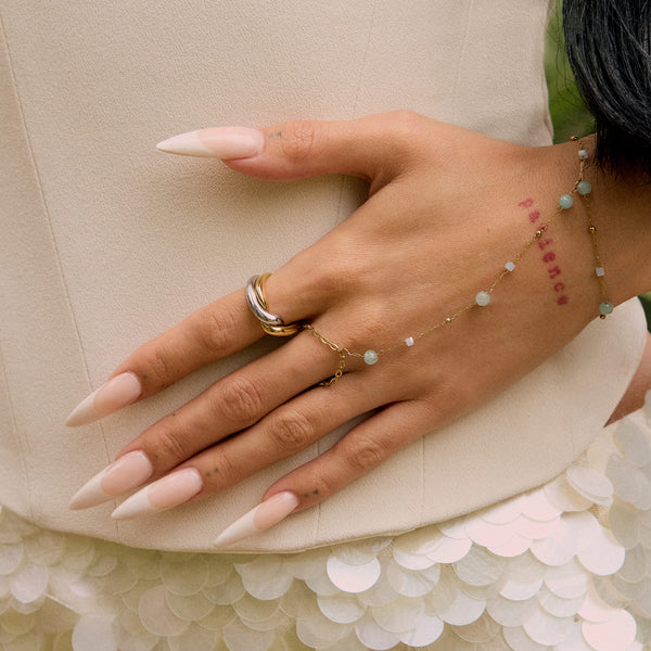 Bohomoon Stainless Steel Pastel Hand Chain Bracelet