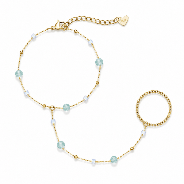 Bohomoon Stainless Steel Pastel Hand Chain Bracelet