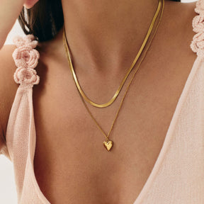 Bohomoon Stainless Steel Paulina Bubble Heart Layered Necklace
