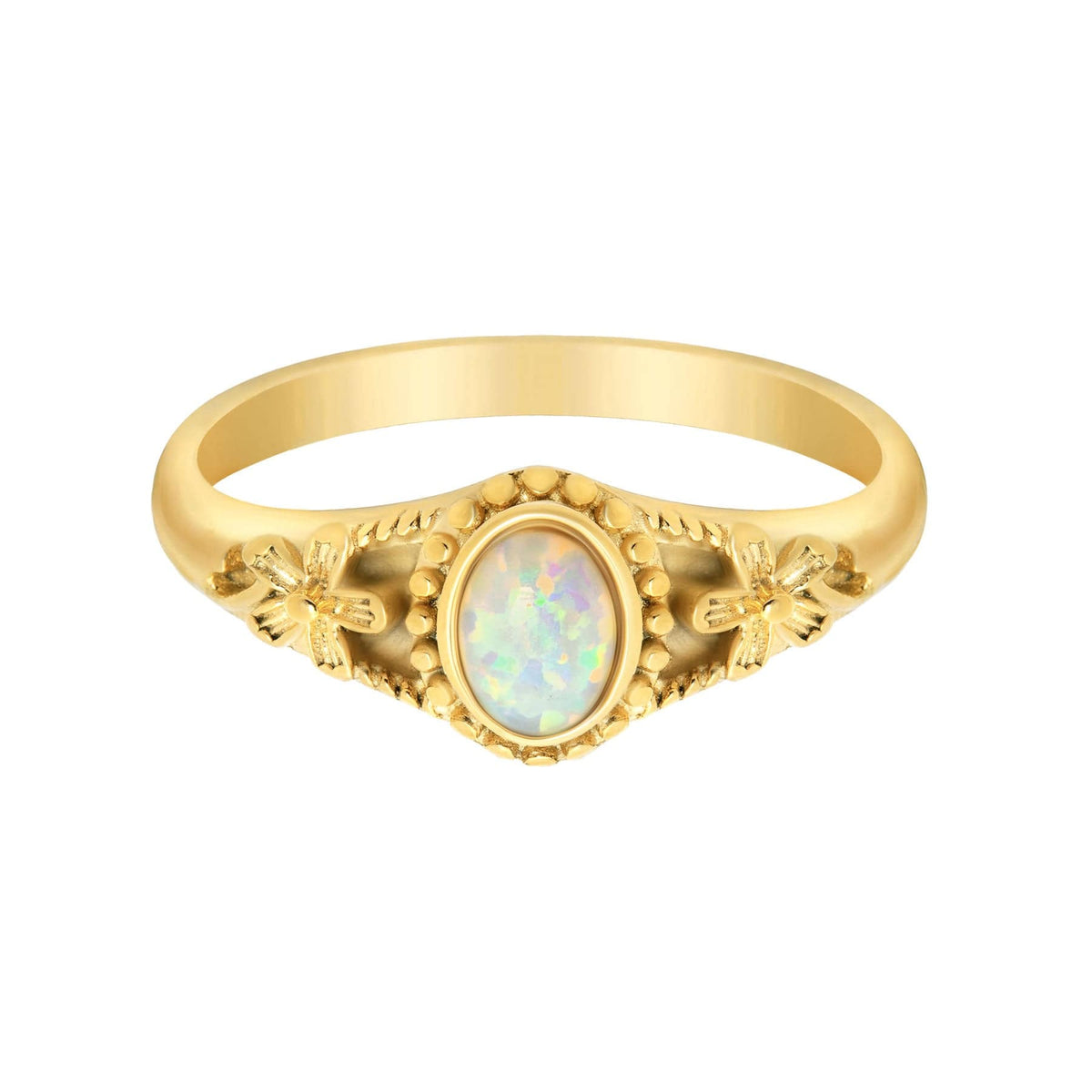 BohoMoon Stainless Steel Petal Opal Ring Gold / US 6 / UK L / EUR 51 (small)