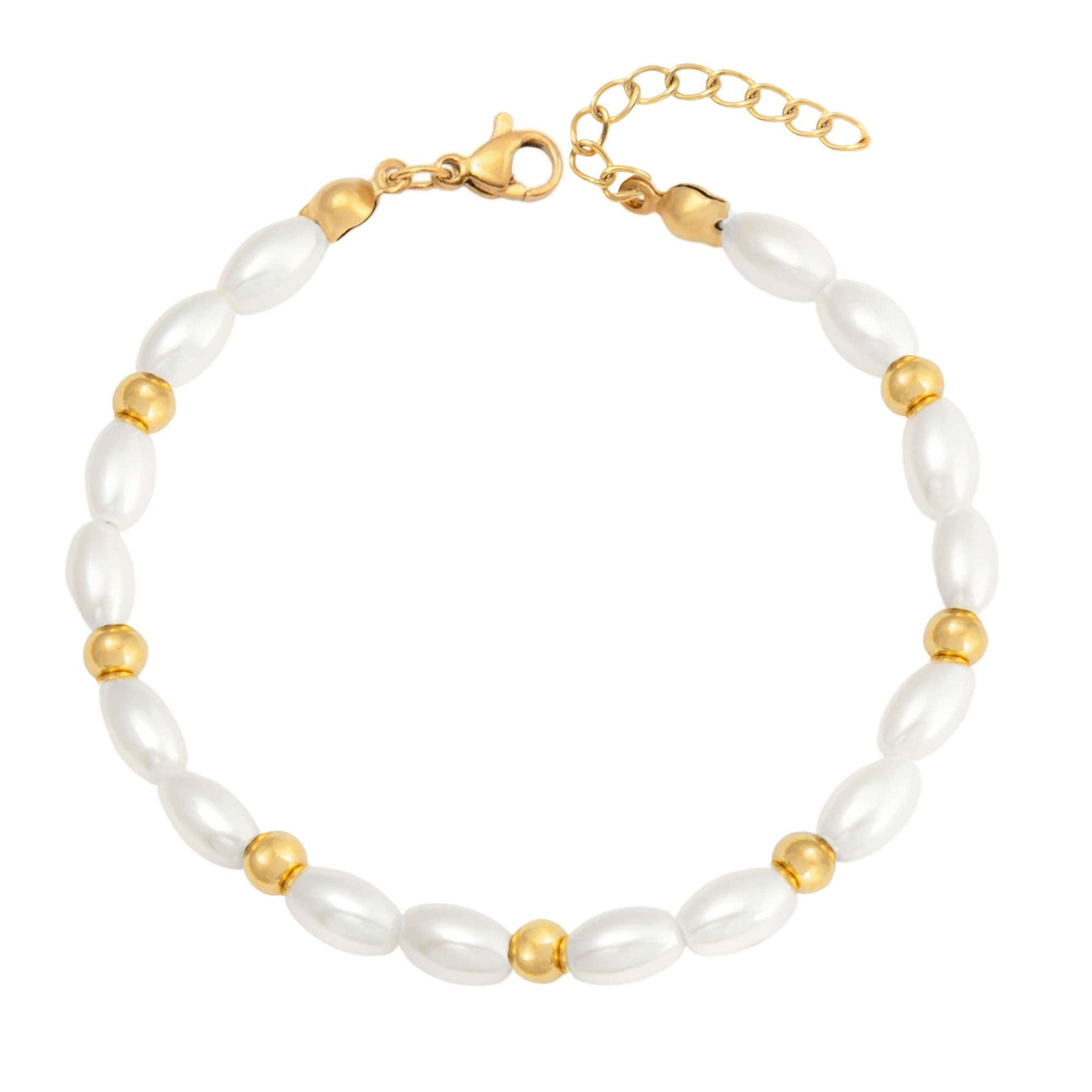 BohoMoon Stainless Steel Cabana Pearl Bracelet Gold