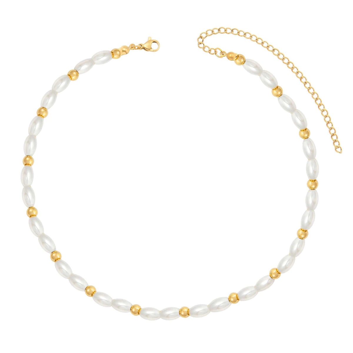 BohoMoon Stainless Steel Pina Colada Pearl Choker Gold